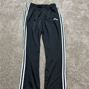Adidas Black and White Joggers with Signature Stripes